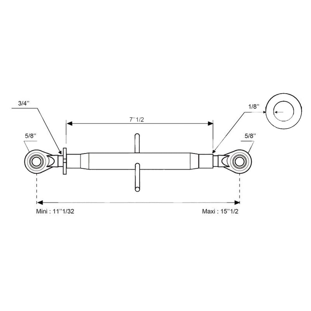 S.4418 Top Link Standard Duty (Fits CAT.0/0) Ball and Ball, Min mm: 280mm.