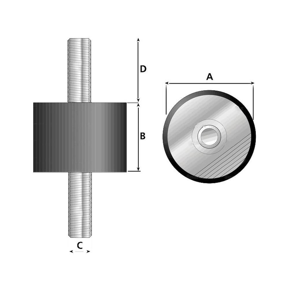 S.55400 Rubber Damper - Bolt to Bolt, 15mm.