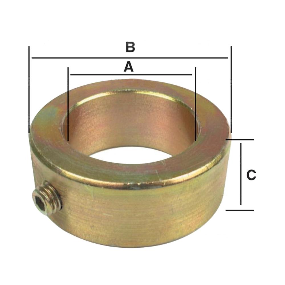 S.96 Shaft Locking Collar, ID: 5/8'', OD: 1 1/8'', Height: 1/2''.