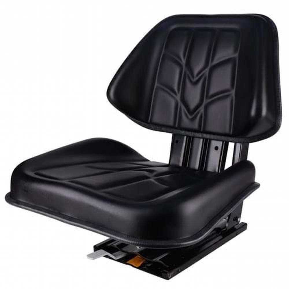 S8301276 Low Back Seat, Black Vinyl w/Mechanical Suspension Fits Massey Ferguson