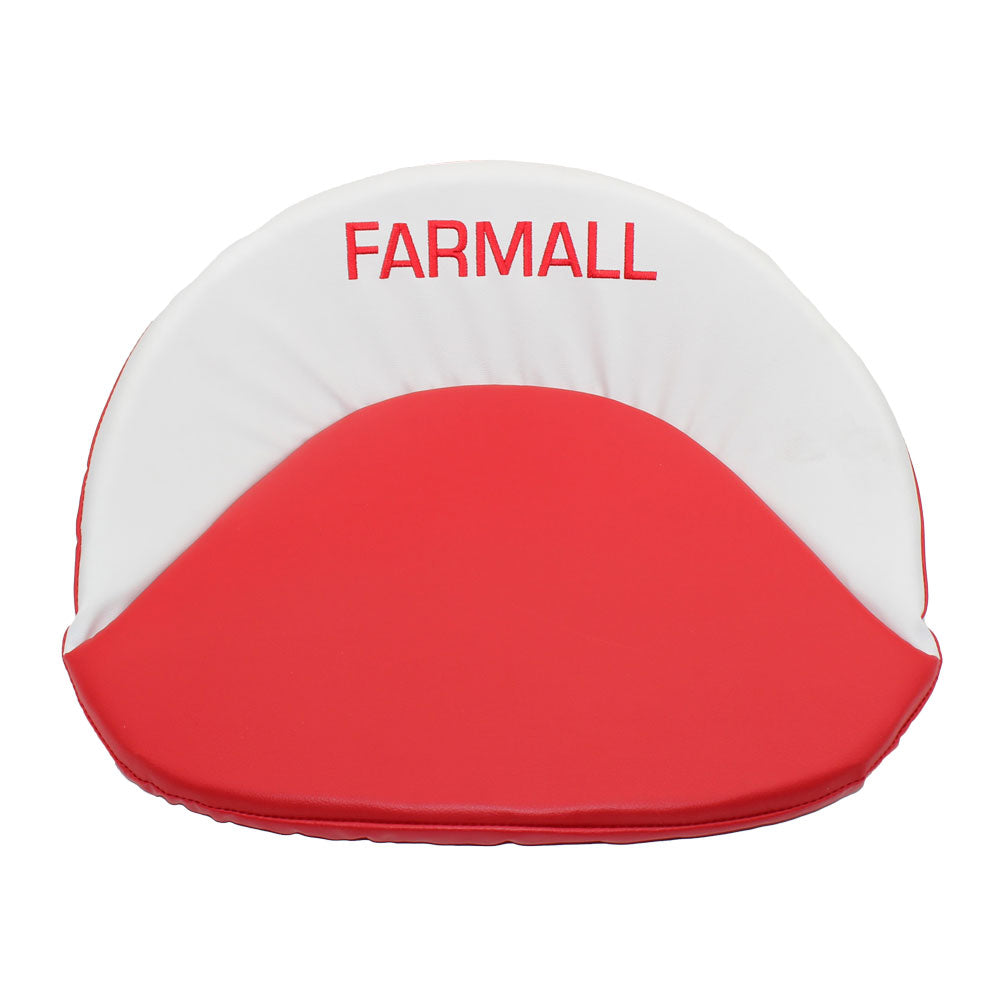 Red & White Embroidered Vinyl Tractor Seat Cover Fits FARMALL Tractors
