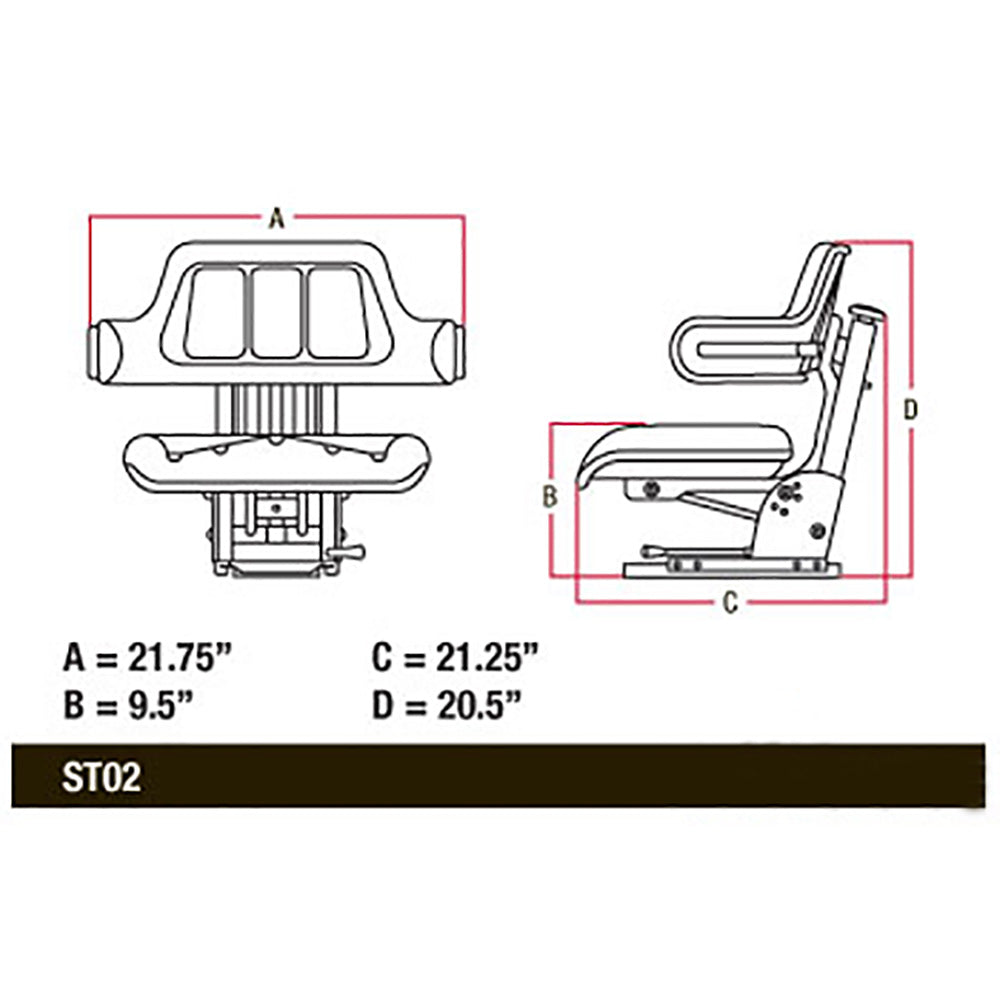 Seat Assembly - Grammer Style Vinyl Yellow Fits John Deere 1020 2030 TY24763