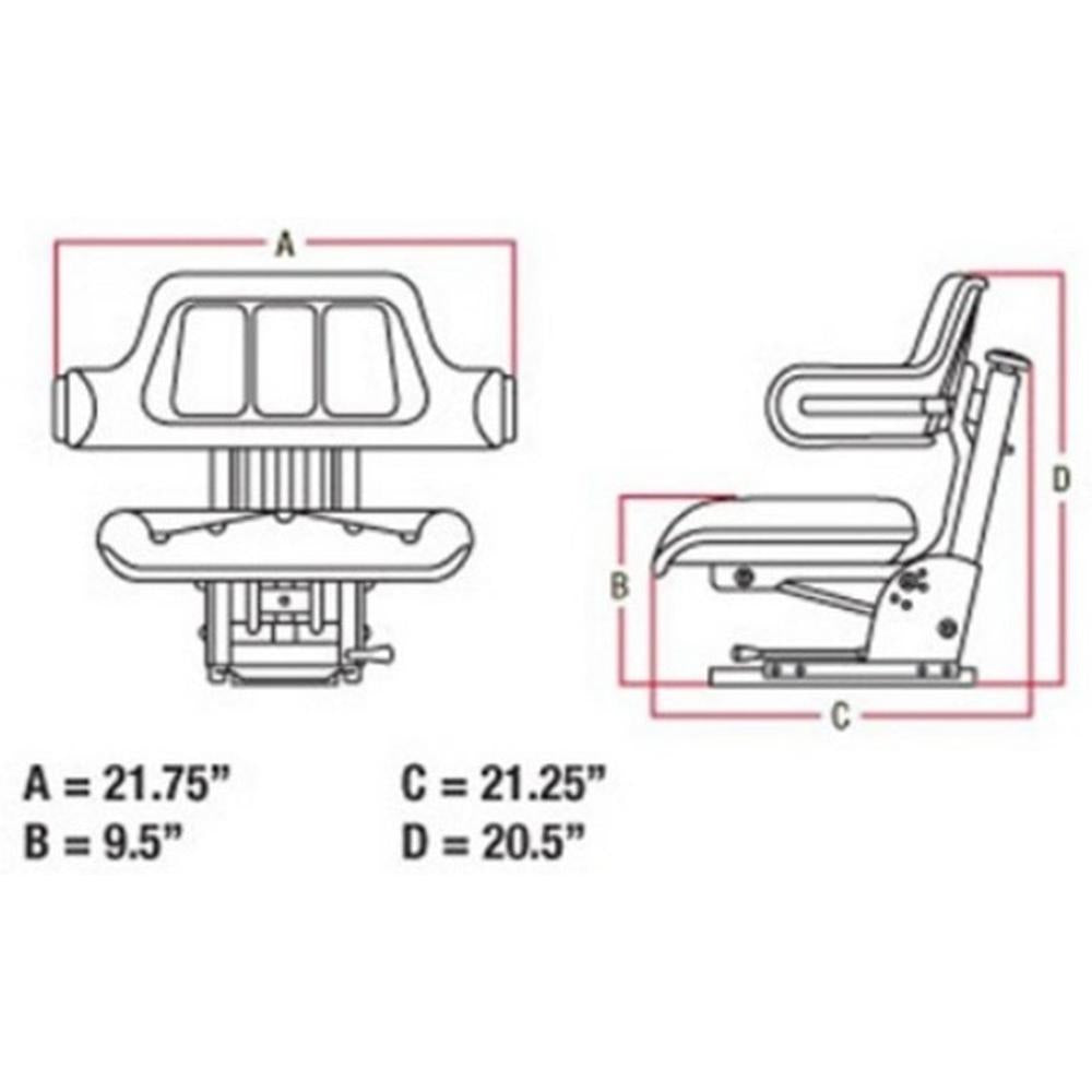 Seat Assembly - Grammer Style Vinyl Yellow Fits John Deere 1020 2030 TY24763