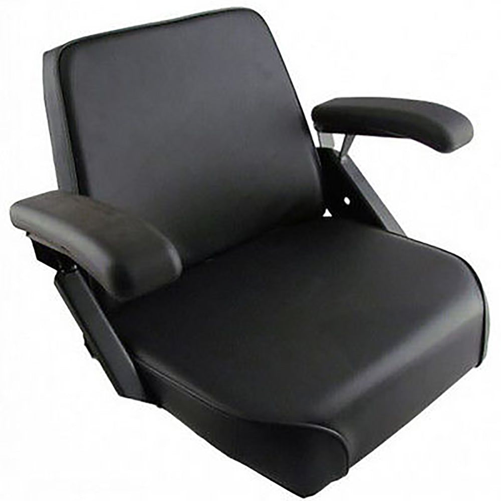 SD830774 Black Vinyl Seat with Arms Fits Allis Chalmers 190XT 190XTIII 220FWA D1
