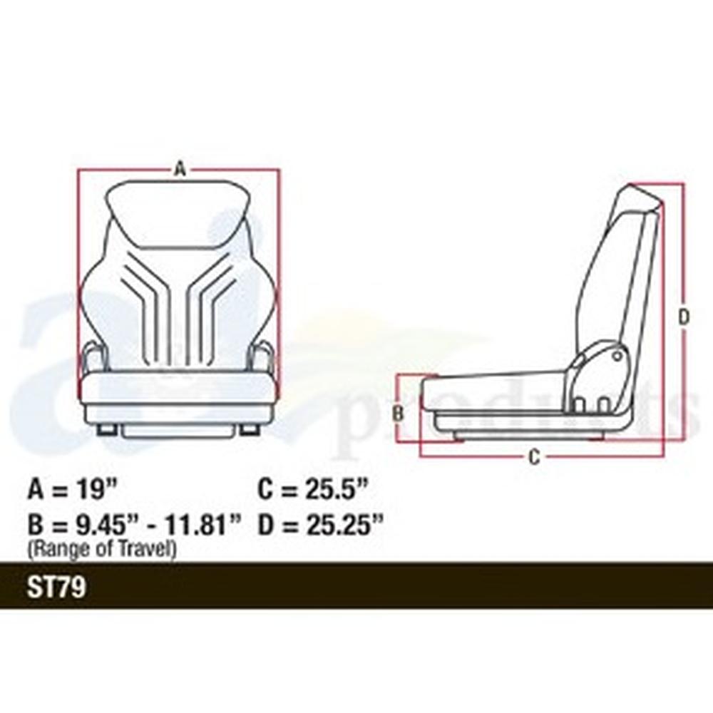 Grammer Charcoal Grey air ride seat firs Fits JD Fits Case Fits New Holland