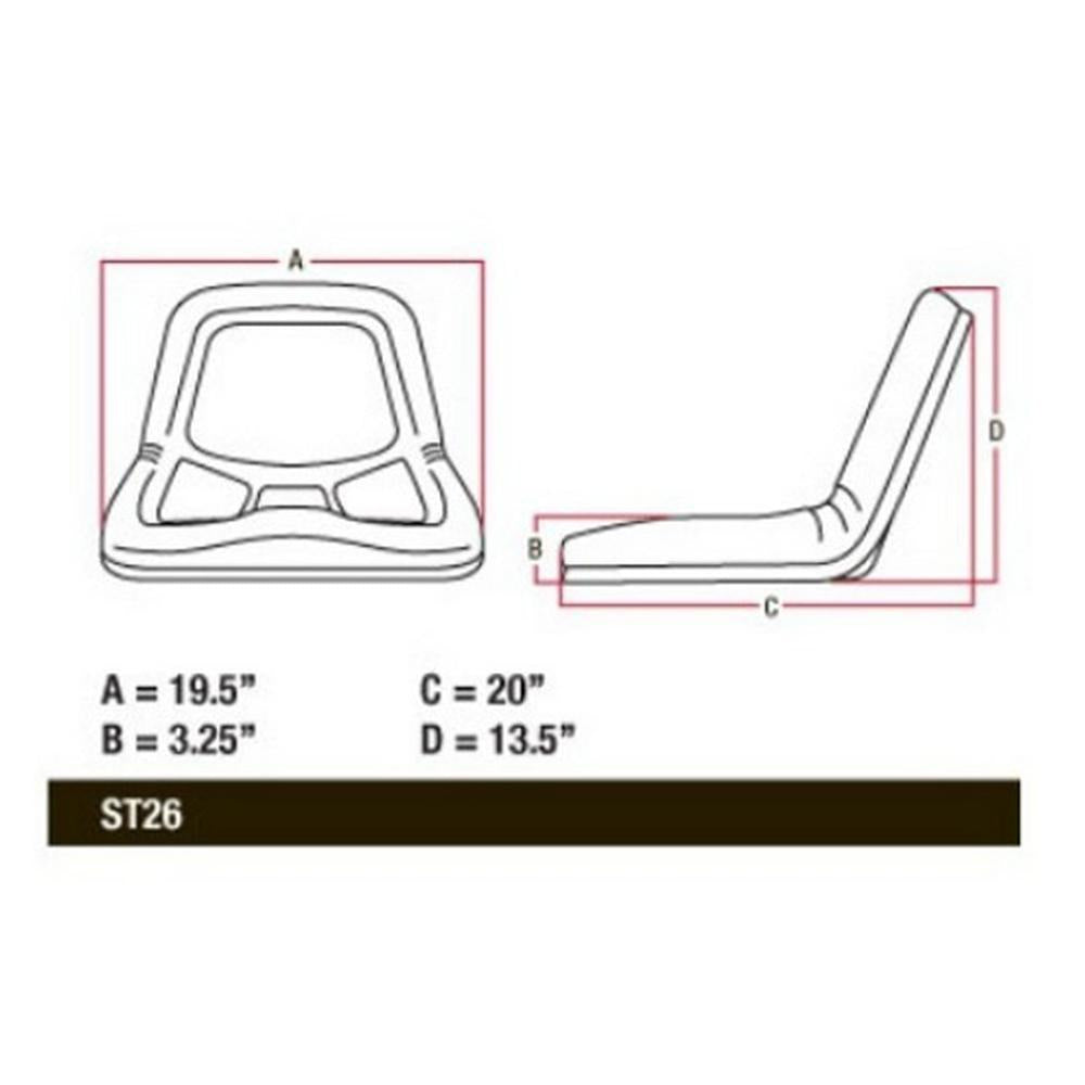 Flip Dishpan Seat with Brackets Fits Ford/New Holland Replaces CS126-1V