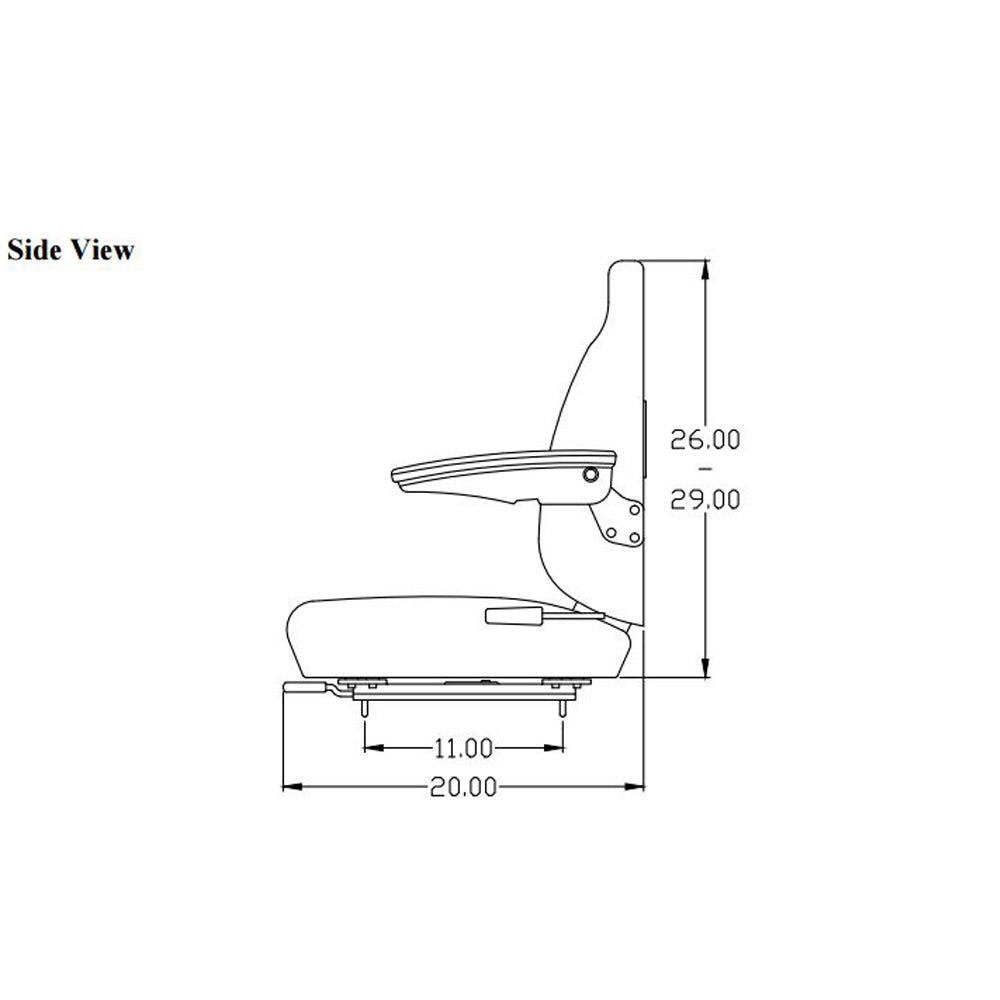 Black Cordura Fabric Seat Assembly Fits Allis Chalmers Replaces 8014