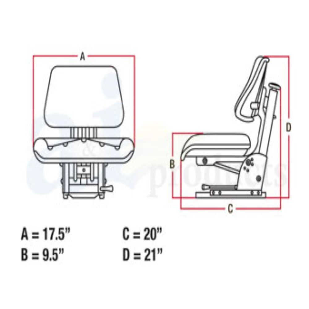 Yellow Universal Trapezoid Seat Fits Yanmar Replaces T333YL