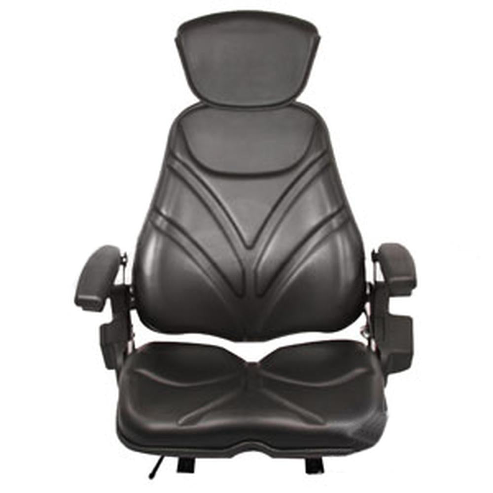 Universal Vinyl Black Seat For Riding Mower Tractor Skid Steer Loader Backhoe