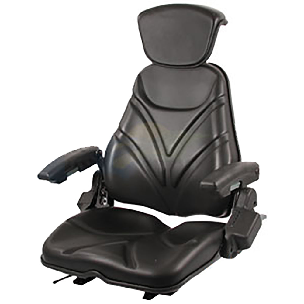 Universal Vinyl Black Seat For Riding Mower Tractor Skid Steer Loader Backhoe