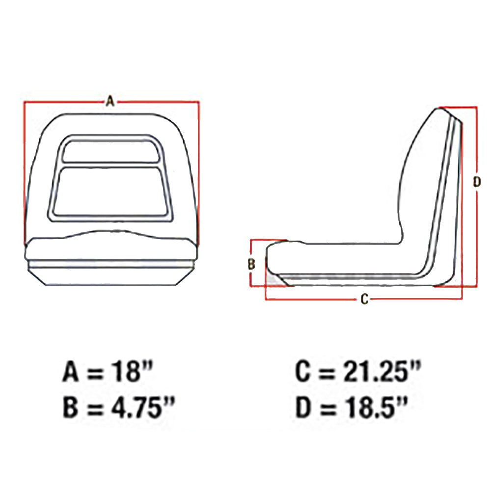 LGT100GR Gray Tractor Seat Fits John Deere Several