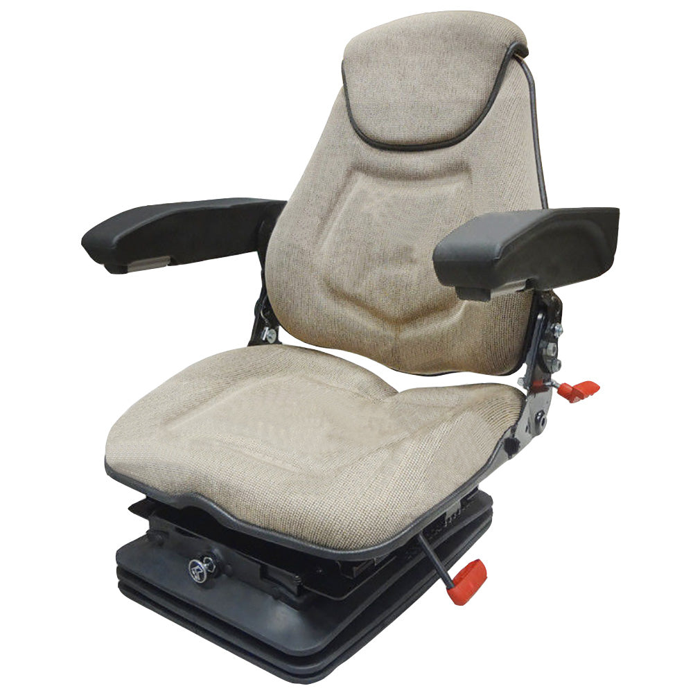 FAA1220 Brown Air Ride Tractor Seat Assembly with Headrest Armrests Lumbar