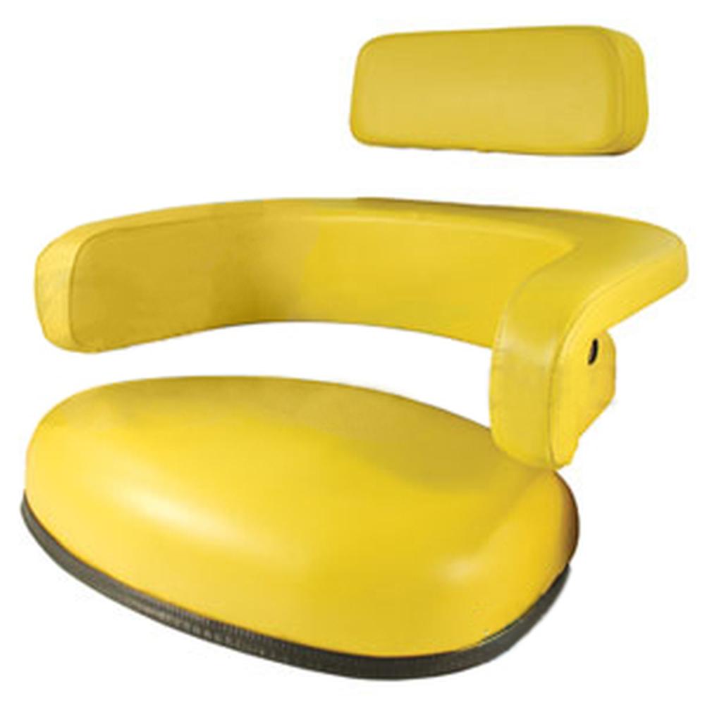 3-pc Yellow Seat Cushion Set (Steel Back) Fits John Deere Replaces AR30790