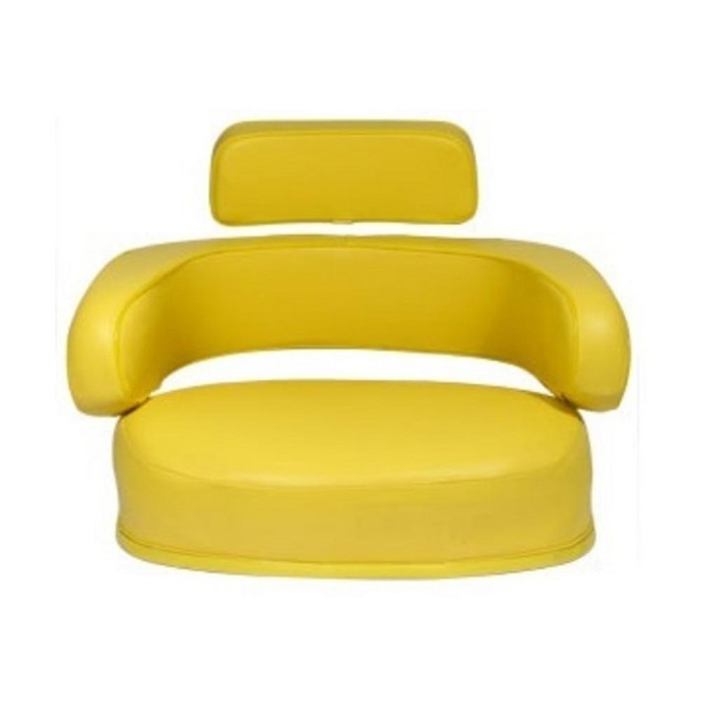3-pc Yellow Seat Cushion Set (Steel Back) Fits John Deere Replaces AR30790