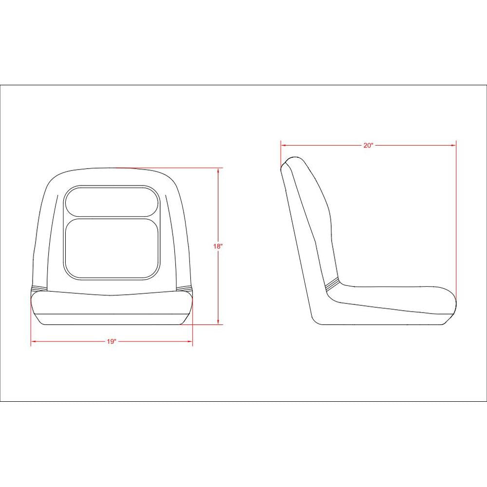 Ultra High-Back Seat Yellow Fits Riding Lawn Mowers Compact Tractors UTVs ZTRs