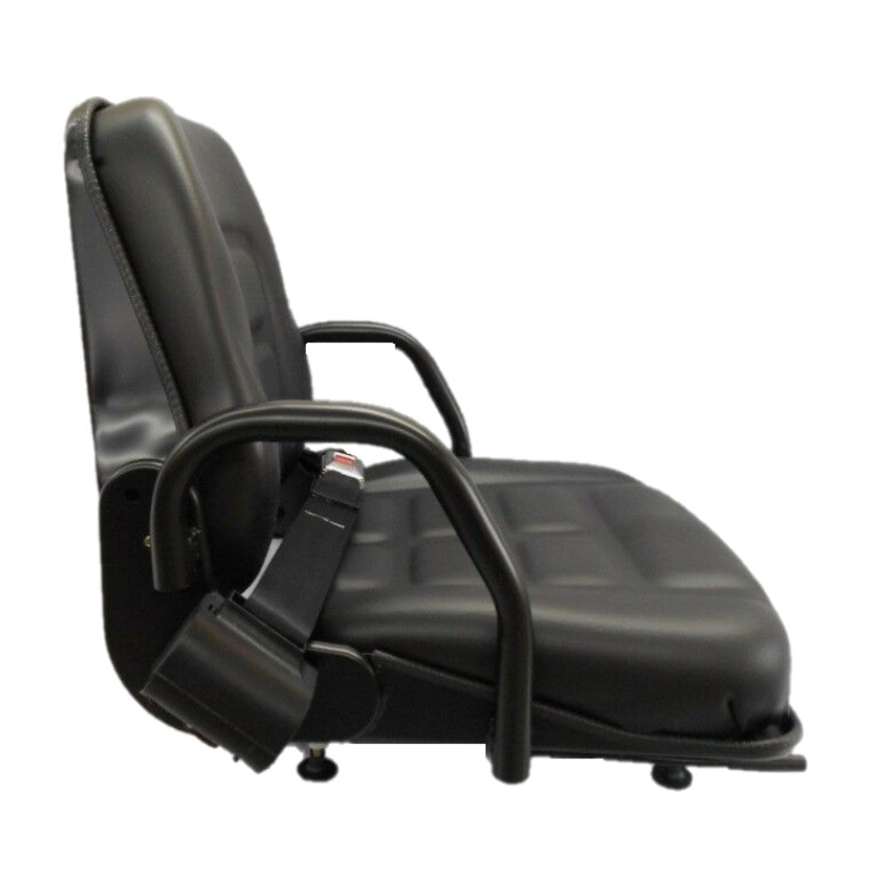 Black Vinyl Seat with Fold-Down Back Cushion 355202BK Fits ZTRs Forklifts & More
