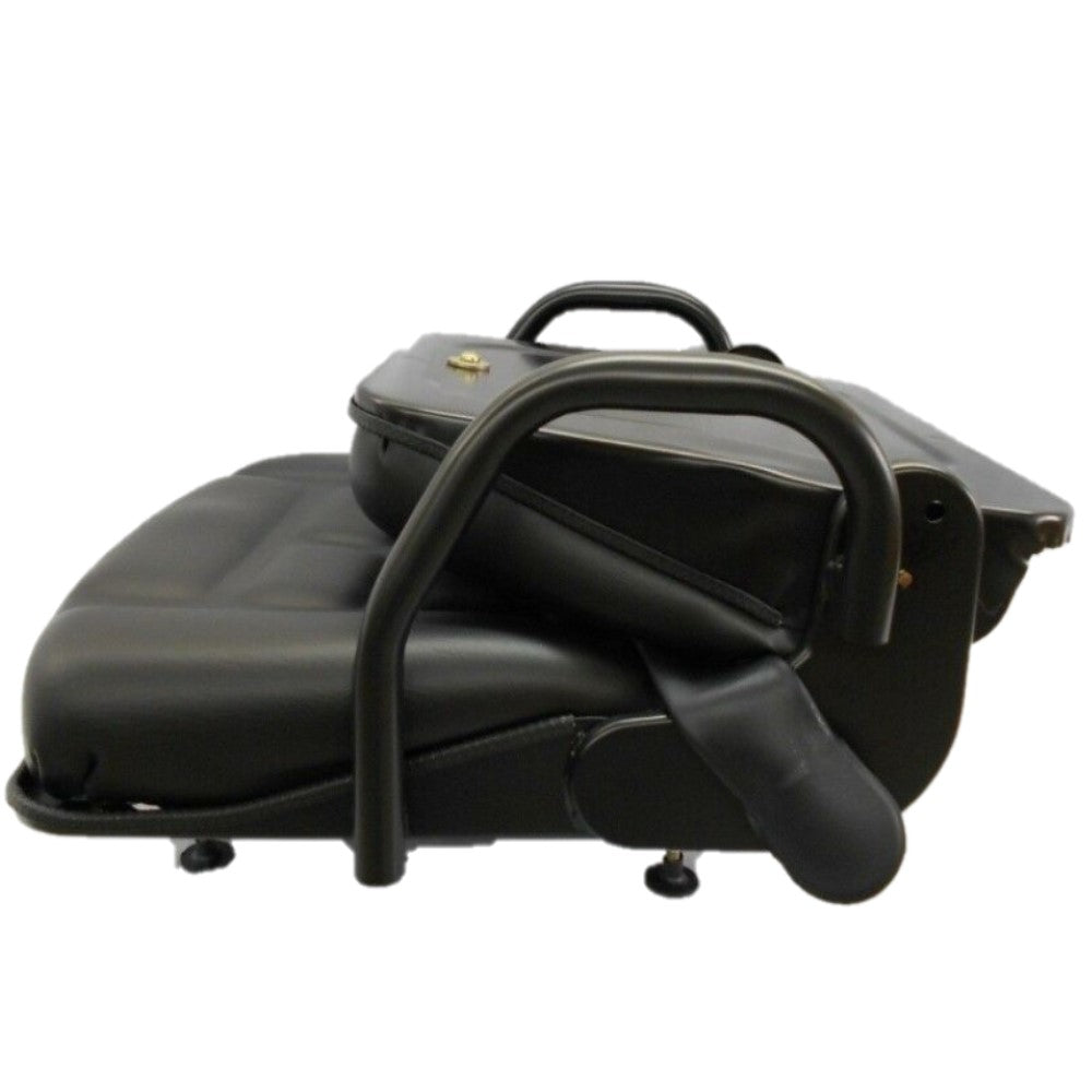Black Vinyl Seat with Fold-Down Back Cushion 355202BK Fits ZTRs Forklifts & More
