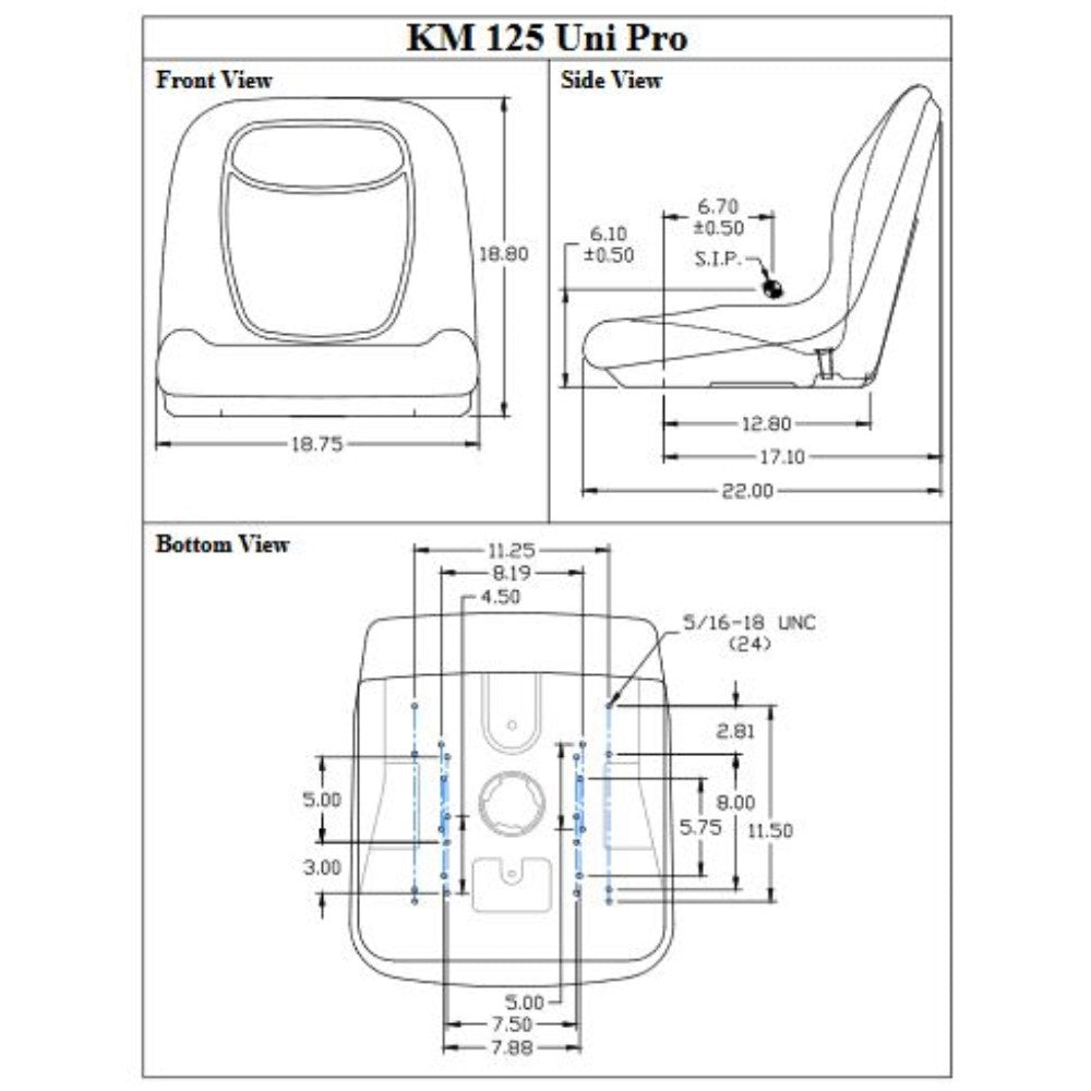 Yellow Seat Fits John Deere 650 750 850 950 1050 900CH Tractors CH16115