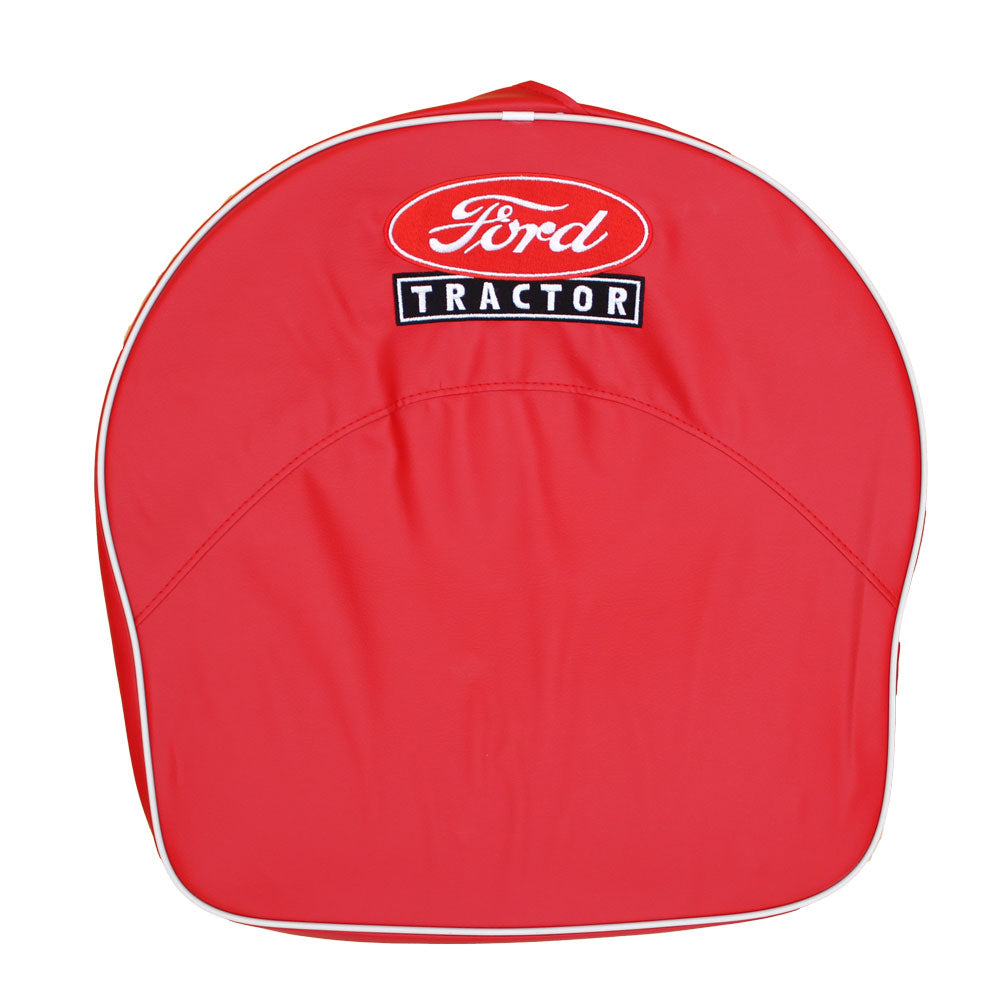 Red Vinyl Seat Cushion w/ Fits Ford Script Logo Fits Fordson Replaces SEQ90-0535