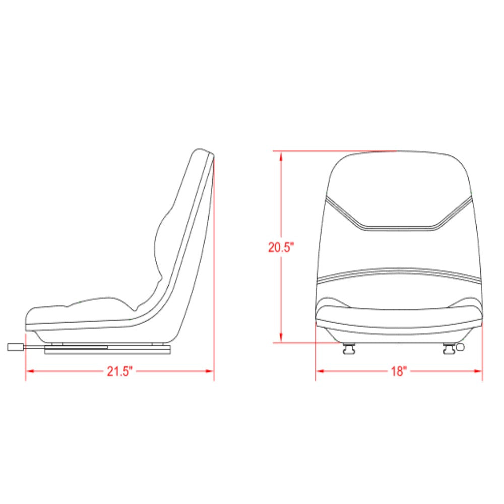 Black Seat Fits Case Backhoe Loader 580C 580D 580E 580L 580M Skid Steer Loader