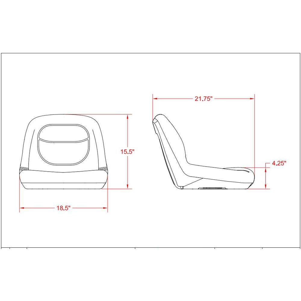 Black Low Back Seat Fits Agco Mower 512G 524H 1616H 2020 2023 2027 1620HV