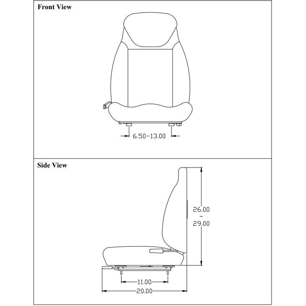 Gray Seat w/armrests Fits Exmark, Fits Toro Zero Turn Mowers