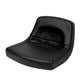 Low-Back Steel Pan Seat Black Water Resistant Heavy Duty for Garden Tractors