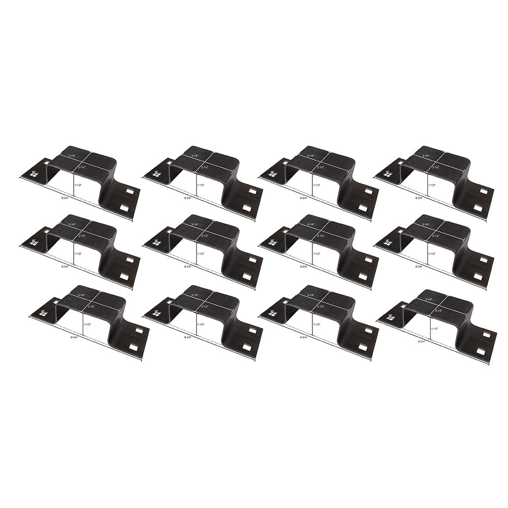 Set of Twelve (12) Bolt-On Stake Pocket Brackets B2373G for Flat Bed Pick-Up