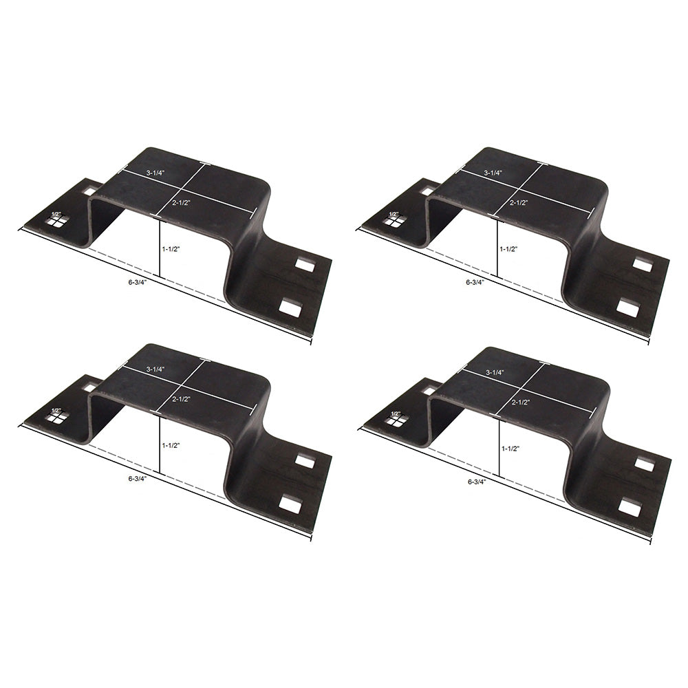 Set of Four (x4) Bolt-On Stake Pockets B2373G Mounts Wood or Steel Truck Posts