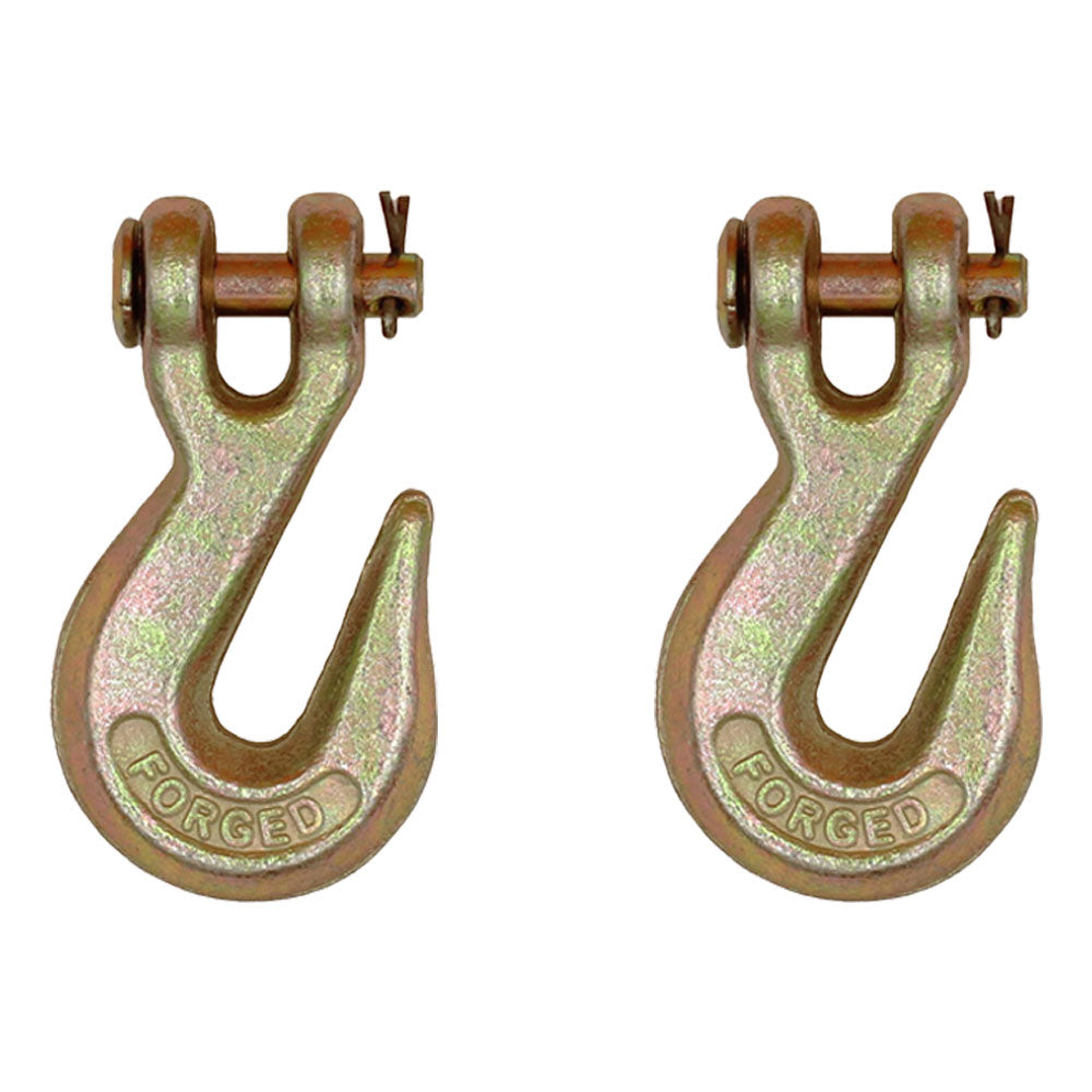 (2) Forged Steel Clevis 5/16" Grab Hook Flatbed Truck Trailer Grade 70 Tow