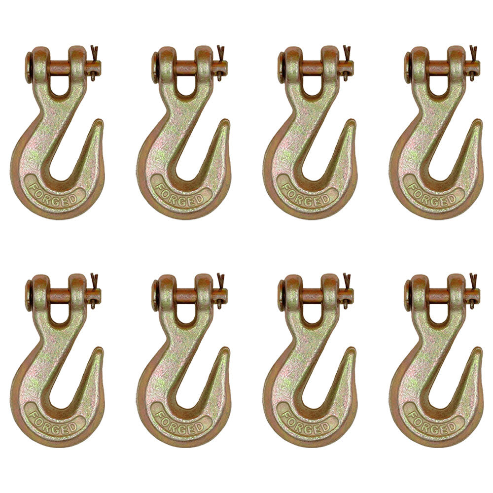 8x 5/16" Clevis Grab Hook Chain Lever Ratch Binder Flatbed Truck Hooks Cargo Tow