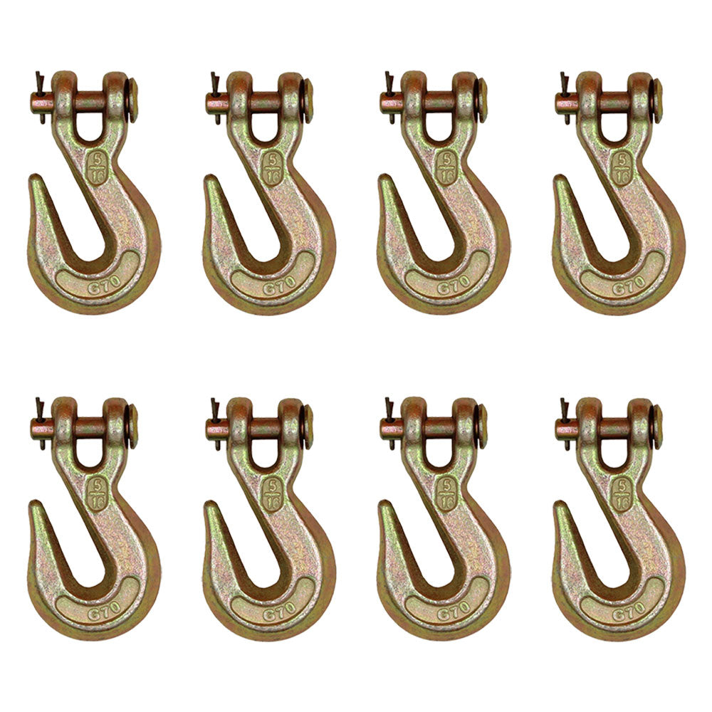 8x 5/16" Clevis Grab Hook Chain Lever Ratch Binder Flatbed Truck Hooks Cargo Tow