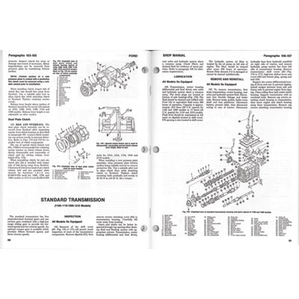 Shop Manual I&T FO-44 Fits Ford 1710 1710 2100 2100 1500 1500 1310 1310 1910 191
