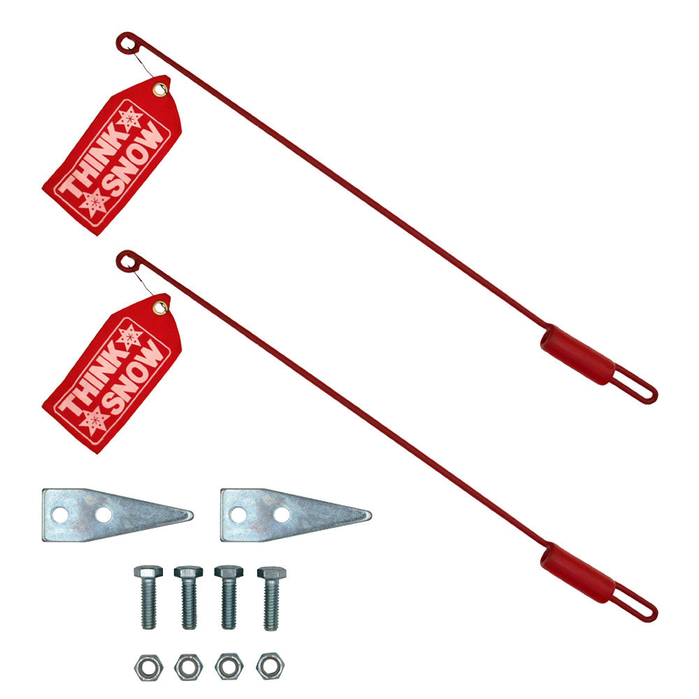 (2) New 24" SNOW PLOW BLADE MARKER GUIDES w/ Flags for Buyers SAM 1308210 Sticks