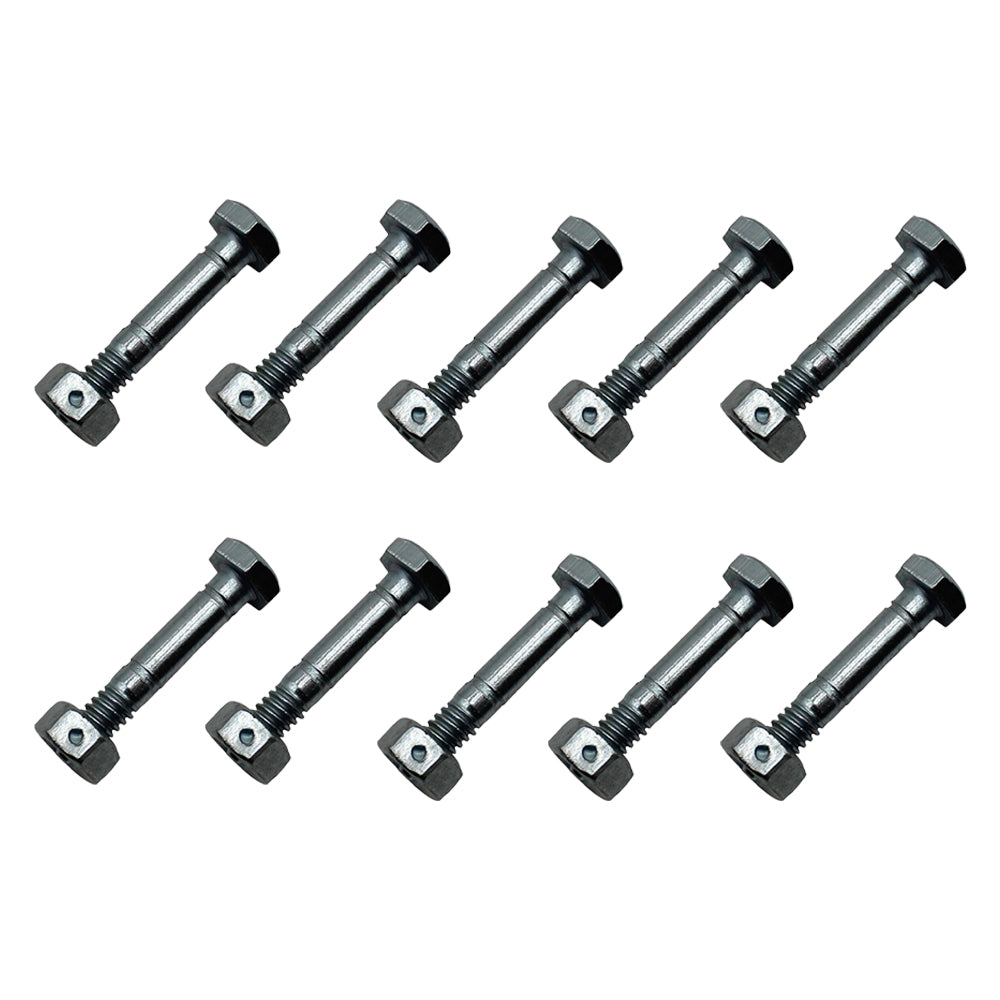 10 Pack Shear Pins with Lock Nuts fits Ariens 532005 53200500