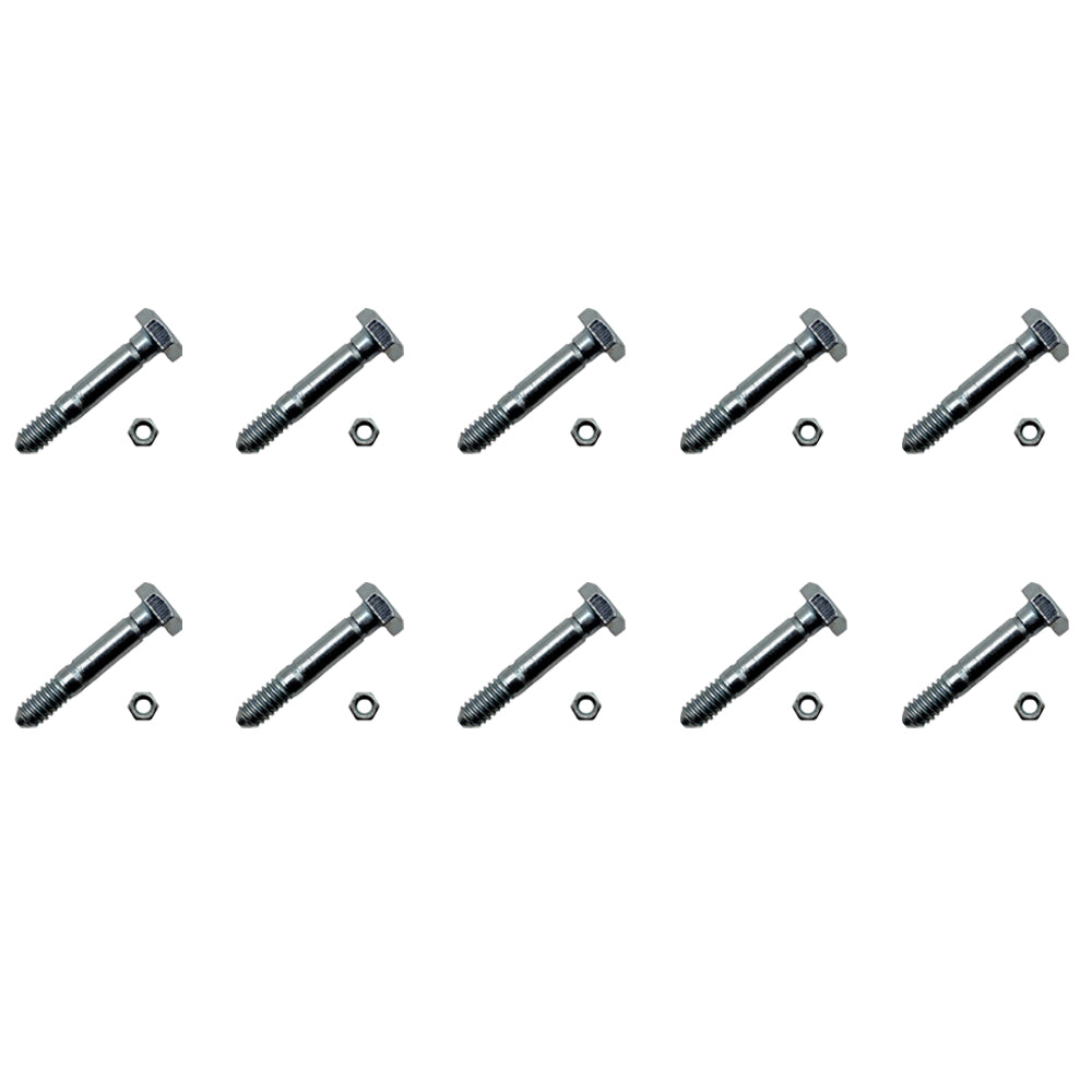 10 Pack Shear Pins and Nuts fits Ariens 532005 53200500 05907100 532-005