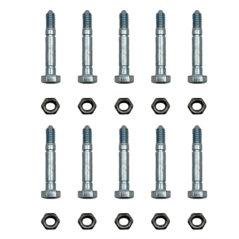 Qty 10: 2-1/8" x 5/16" Shear Pin with Nut Fits Ariens Replaces 51001500