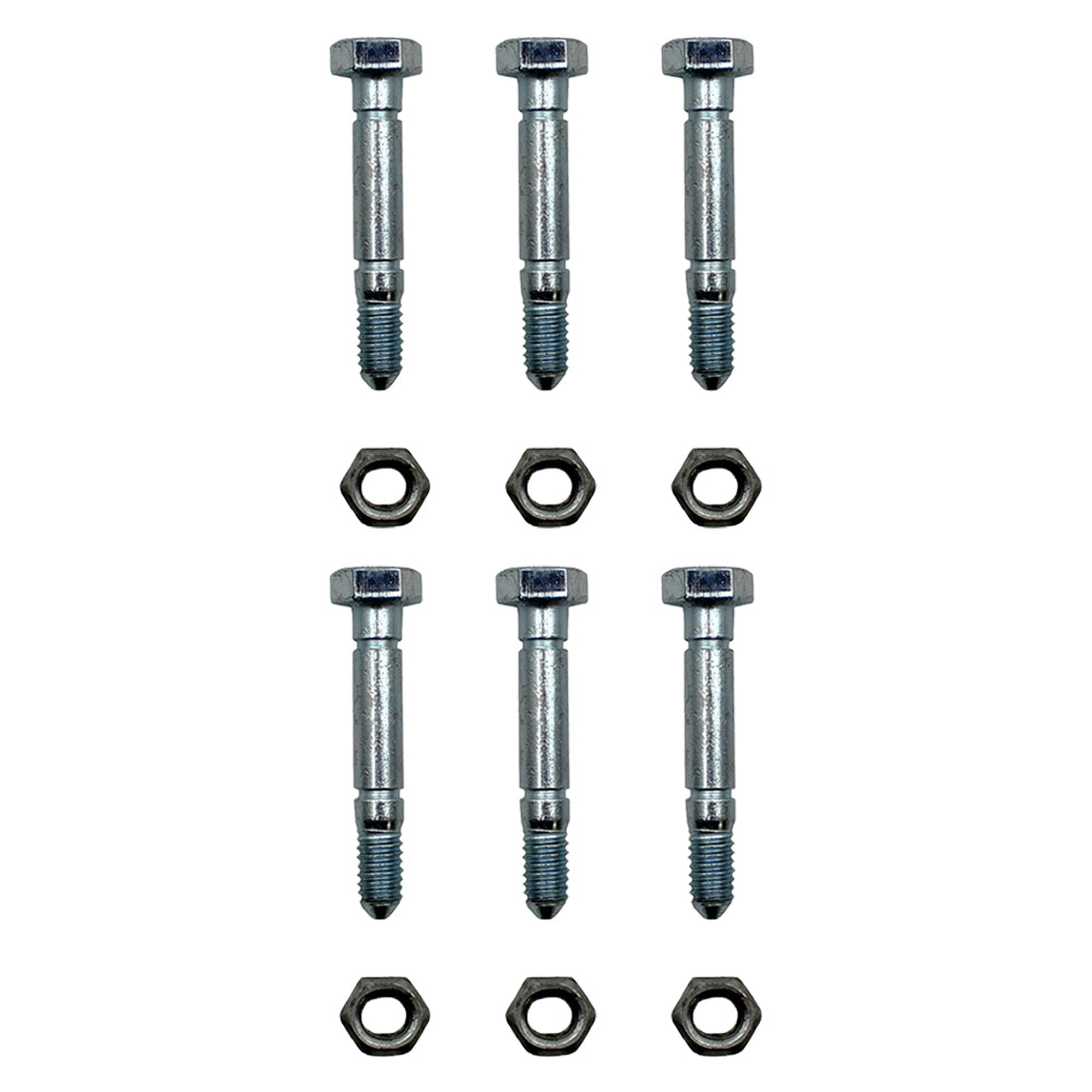 6 Pack Shear Pins Nuts fit 510015 51001500 AM136890 AM122156 3285-11 Snow Blower