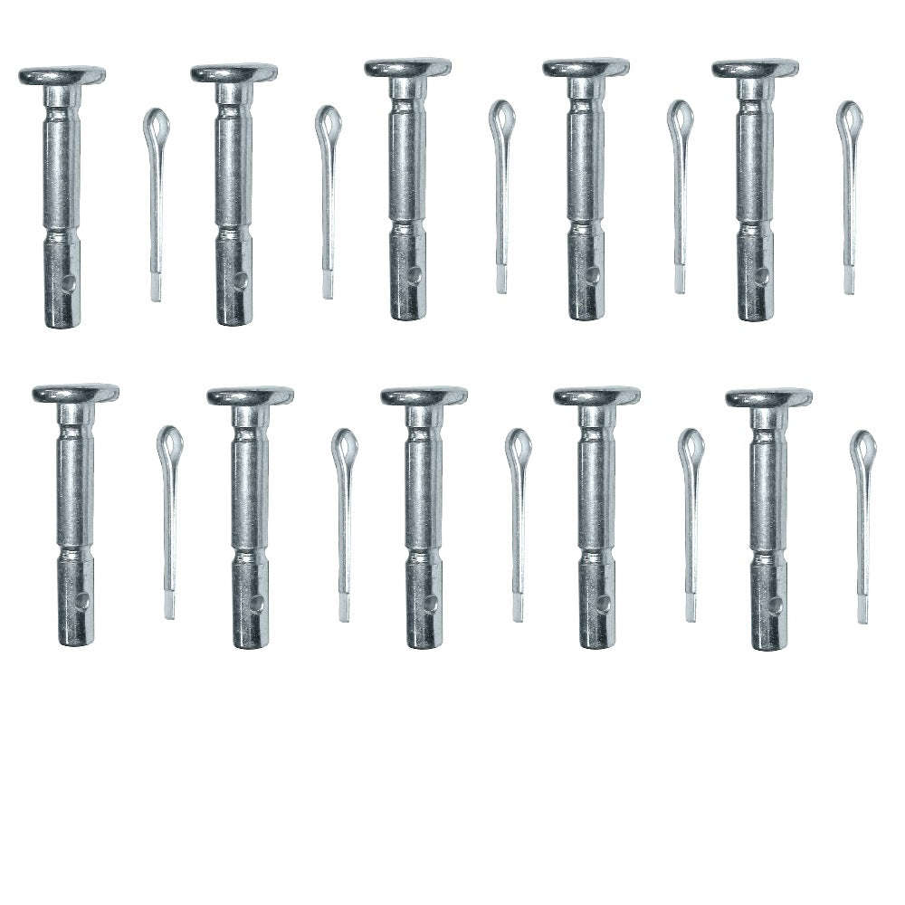 Qty 10: Shear Pin with Cotter Pin, 1-5/8" x 1/4" Fits MTD Replaces 714-04040