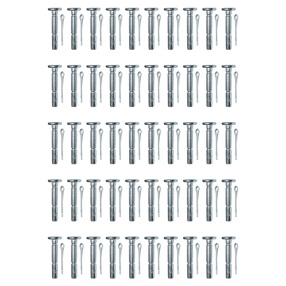 Qty 50: Shear Pins with Cotter Pin, 1-5/8" x 1/4" Fits JThomas Replaces SB-100