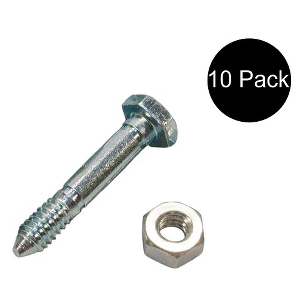 Qty 10: Shear Pin with Nut, 1-7/16" x 1/4" Fits John Deere Replaces AM123342
