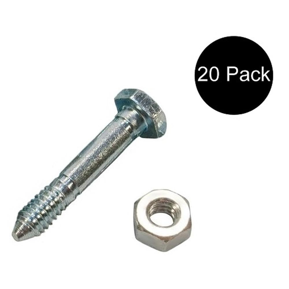 Qty 20: Shear Pin with Nut, 1-7/16" x 1/4" Fits Ariens Replaces 05907100