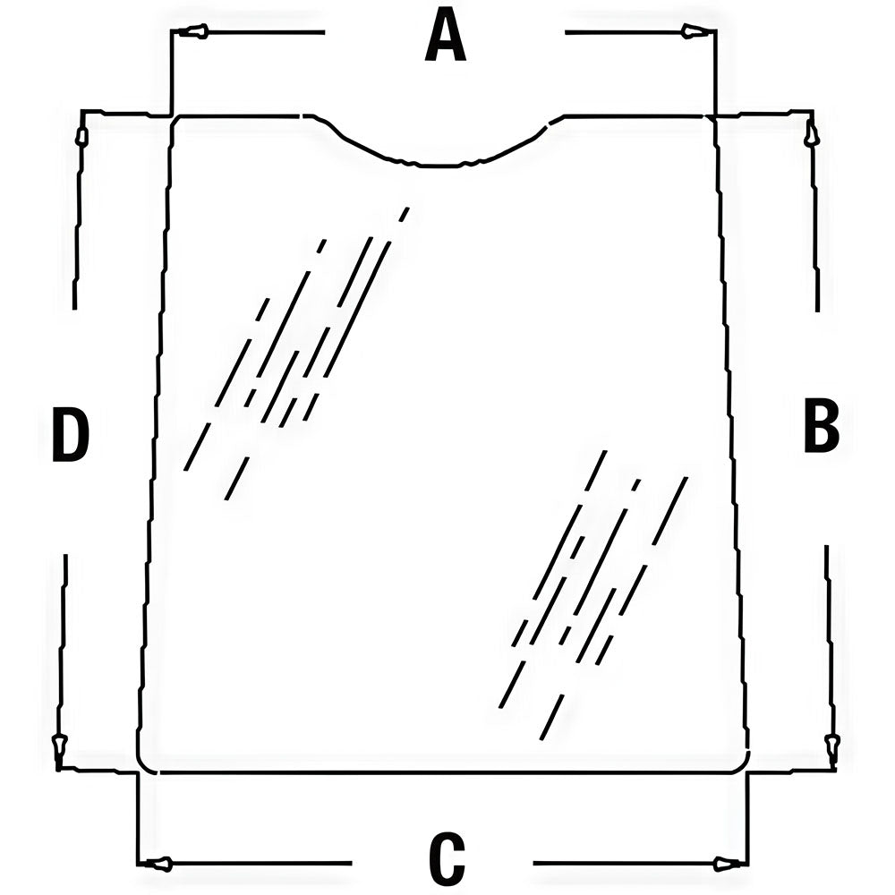 Cab Glass Side Window Lower - Right Hand Fits John Deere 310E 710D 300D 310D