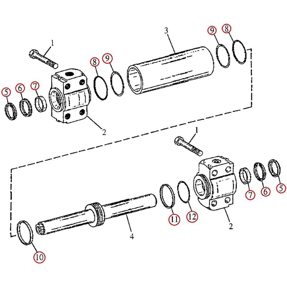Hydraulic Seal Kit Steering Cylinder Fits John Deere 310D 300D