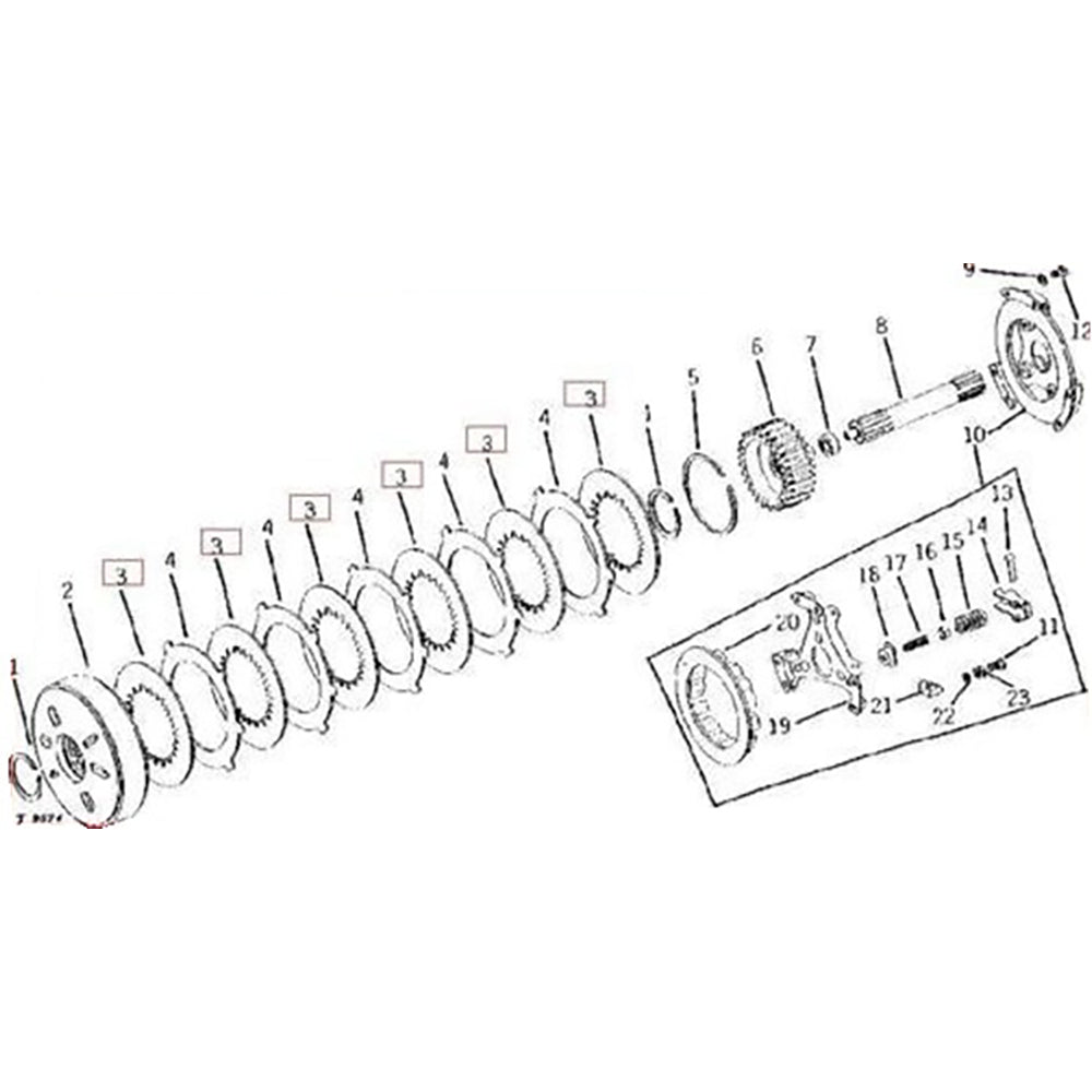 A-T21315 Steel Steering Clutch Disc, 6 External Ears - Fits John Deere