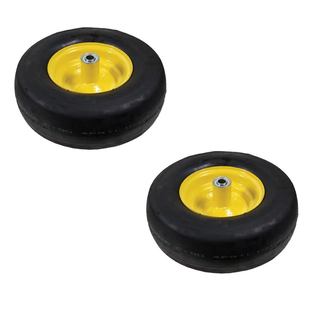 (2) Pack Front Caster Wheels Fits John Deere Z915B Z915E ZTrak Mower TCA13769