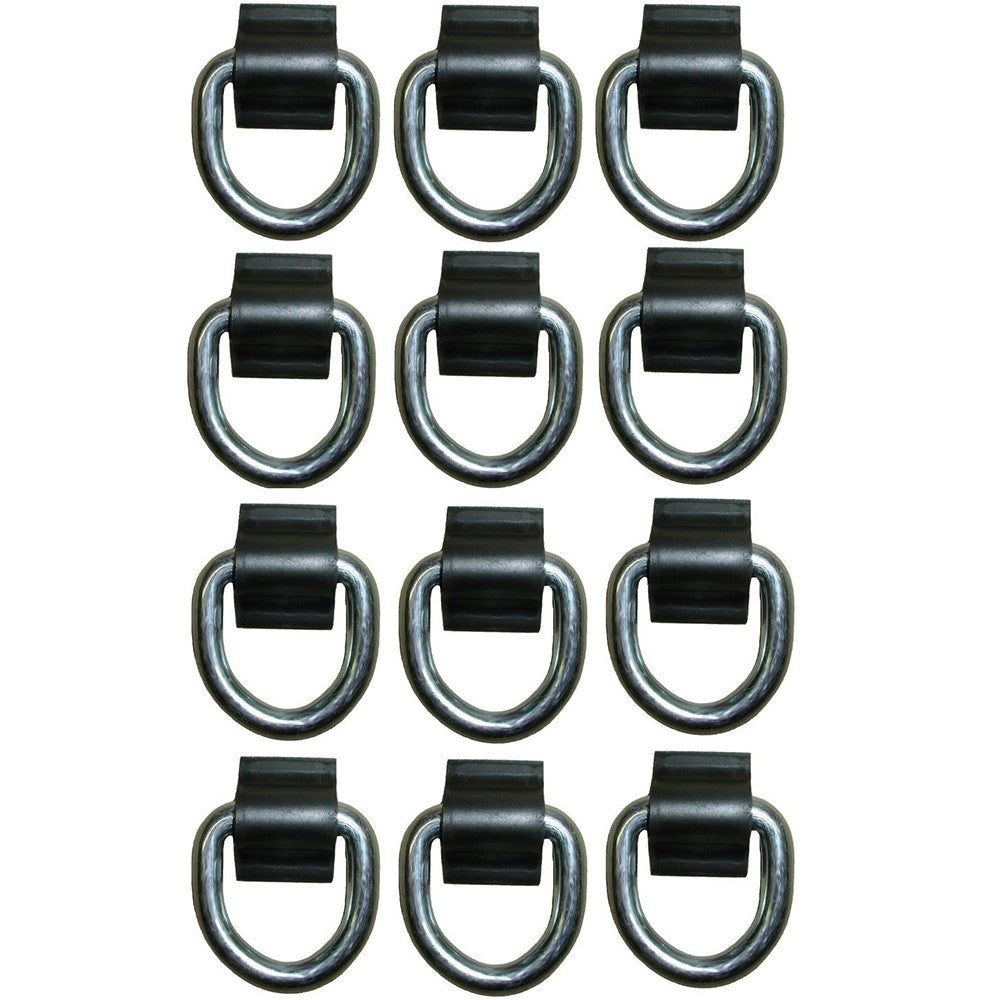 12- D Rings 3/8" Weld On 5000 lb. for ATV Motorcycle Rope Trailer Truck Tie Down