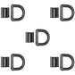 (5) 1/2" Black Forged Bolt Weld On D Ring Trailers Cargo Haulers ATV Carriers