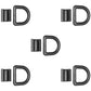 Five Pack of 1/2" Bolt-on D-Rings Strap/Rope/Chain Tie Down Car Truck