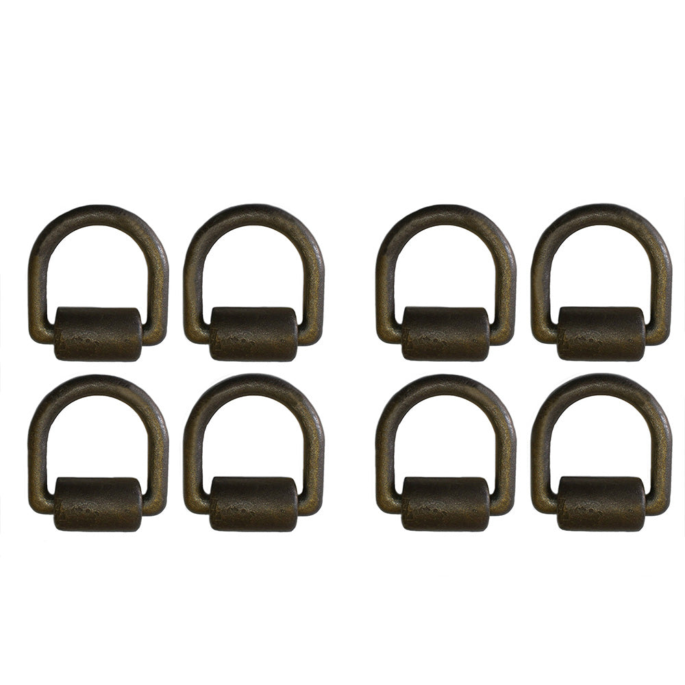 Tlu28-0017 Eight 1" Weld-On D-Ring (Black) Fits Universal